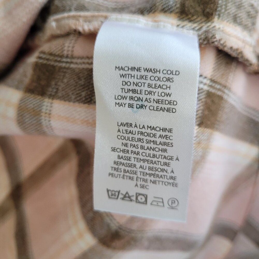 Free People - We The Free 100% Cotton Flannel soft light pink button down shirt - Picture 4 of 7
